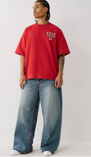 True Religion Men's Rocco Super T Baggy Jeans